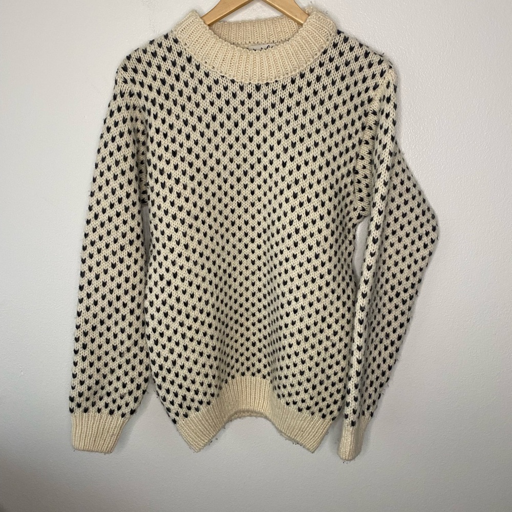 Devold nordsjo Wool chunky sweater cream gray small